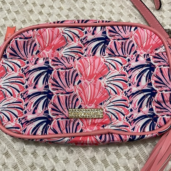 NWT Simply Southern Scallop Chaincross Pink and Blue Women's Crossbody Bag - Picture 2 of 15